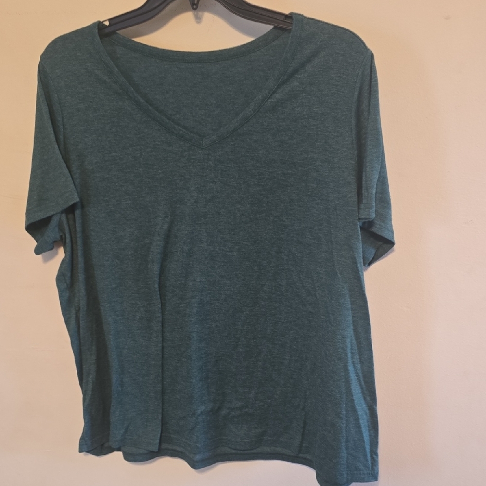 Men's Teal V-Neck Short Sleeve Shirt